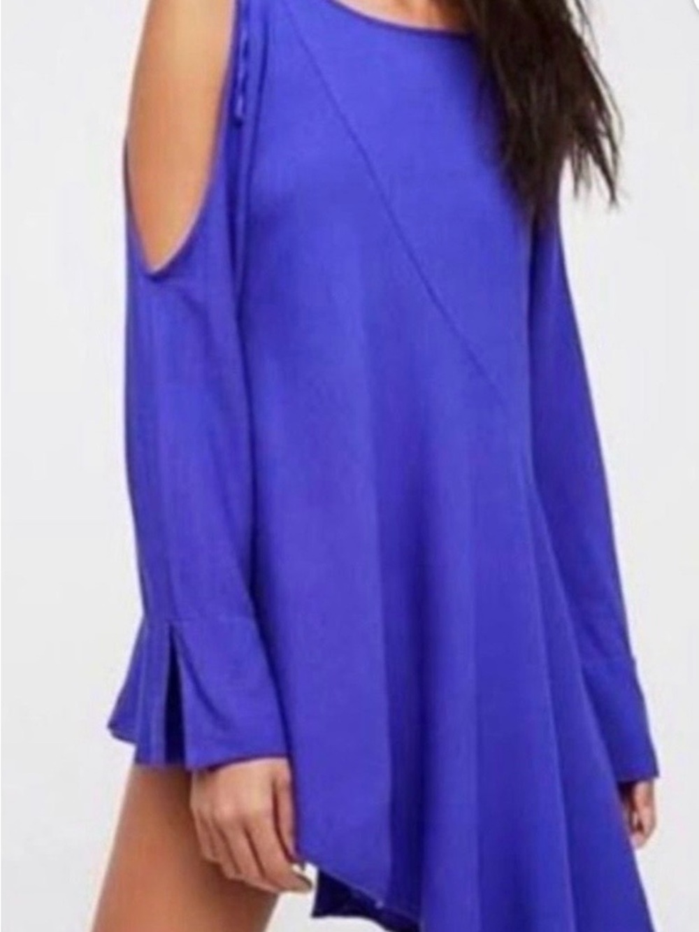Free People Cold-Shoulder Royal Blue Women's Dress
